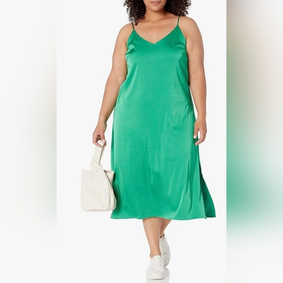 The Drop Women's Ana Silky V-Neck Midi Slip Dress #840 - Picture 11 of 13